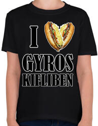 printfashion I love Gyros kifliben - Gyerek póló - Fekete (9458172)