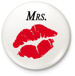 printfashion Mrs. Lips - Kitűző, hűtőmágnes - Fehér (3083629)