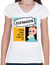 printfashion Tejfakasztó. . . még egy ok az ivásra - Női V-nyakú póló - Fehér (16357145)