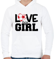 printfashion Love my girl - Férfi kapucnis pulóver - Fehér (4967550)
