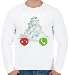 printfashion Money is calling - Férfi pulóver - Fehér (14268492)