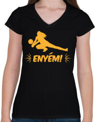 printfashion Enyém! - Női V-nyakú póló - Fekete (14004845)