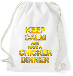 printfashion PUBG - Keep Calm and have a Chicken Dinner - Sportzsák, Tornazsák - Fehér (874178)