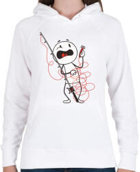 printfashion Pecás_Rajztábla 1 - Női kapucnis pulóver - Fehér (5502227)