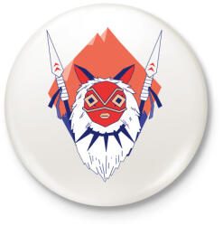 printfashion Princess Mononoke - Kitűző, hűtőmágnes - Fehér (3074670)