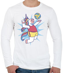 printfashion Röplabdás unikornis - Férfi hosszú ujjú póló - Fehér (11671250)