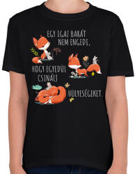 printfashion Egy igazi barát - Gyerek póló - Fekete (7084855)