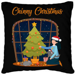 printfashion Chinny Christmas - Párnahuzat, Díszpárnahuzat - Fekete (14526917)