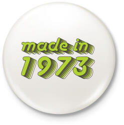 printfashion made-in-1973-green-grey - Kitűző, hűtőmágnes - Fehér (3076229)