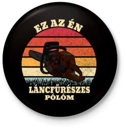 printfashion Favágó / Láncfűrész - Kitűző, hűtőmágnes - Fekete (5760658)