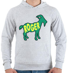 printfashion Roger Federer GOAT - Férfi kapucnis pulóver - Sport szürke (15792926)