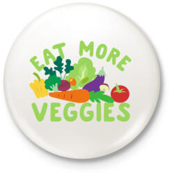 printfashion Eat healty - Kitűző, hűtőmágnes - Fehér (3087556)