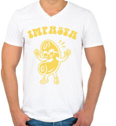 printfashion Impasta - Férfi V-nyakú póló - Fehér (11703912)