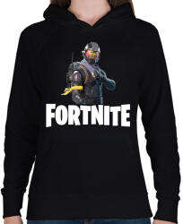 printfashion Fortnite #6 - Női kapucnis pulóver - Fekete (1117187)