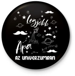 printfashion Legjobb apa az univerzumban - Kitűző, hűtőmágnes - Fekete (7442630)