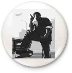 printfashion GTA - BIG SMOKE - Kitűző, hűtőmágnes - Fehér (3082112)