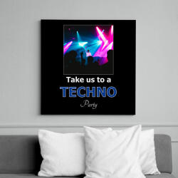 printfashion take us a techno party - Vászonkép - Fekete (15970868)