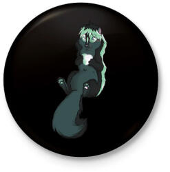 printfashion Szkunk kristályszívvel - Kitűző, hűtőmágnes - Fekete (4825591)