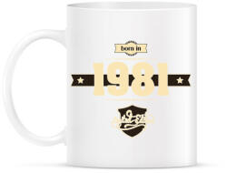 printfashion born-in-1981-cream-choco - Bögre - Fehér (791050)