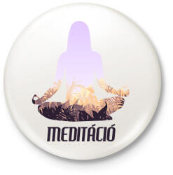 printfashion Meditáció - Kitűző, hűtőmágnes - Fehér (6348055)
