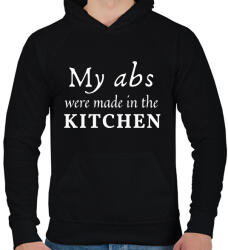 printfashion My abs were made in the kitchen - Férfi kapucnis pulóver - Fekete (2467320)