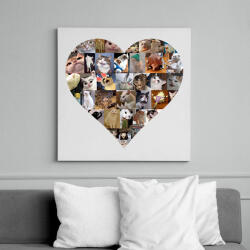 printfashion Meme cat heart - Vászonkép - Fehér (6636536)
