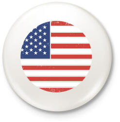 printfashion USA zászló - Kitűző, hűtőmágnes - Fehér (11688701)