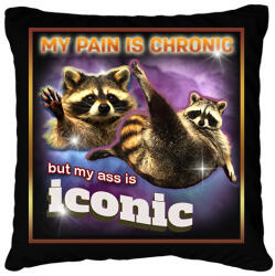 printfashion My pain is chronic - Párnahuzat, Díszpárnahuzat - Fekete (14254793)