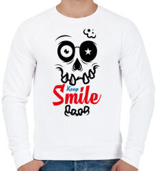 printfashion Mosolyogj - Férfi pulóver - Fehér (213910)