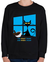 printfashion I do what I want, and when I want - Gyerek pulóver - Fekete (12010619)