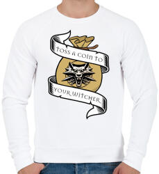 printfashion Toss a coin to your Witcher - Férfi pulóver - Fehér (2688388)