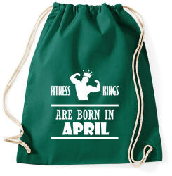 printfashion Fitnessz királyok áprilisban születtek - Sportzsák, Tornazsák - Sötétzöld (1395171)