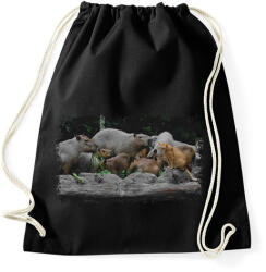 printfashion cica és capybarák - Sportzsák, Tornazsák - Fekete (14649050)