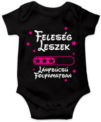 printfashion Feleség leszek Lánybúcsú folyamatban - Baba Body - Fekete (16489174)