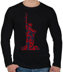 printfashion Szabadság - Férfi hosszú ujjú póló - Fekete (218704)