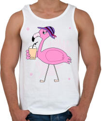 printfashion Flamingo - Férfi atléta - Fehér (13651373)
