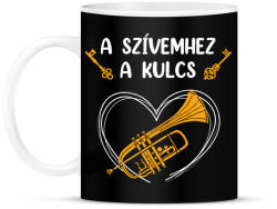printfashion A szívemhez a kulcs - Trombita - Bögre - Fekete (7642235)