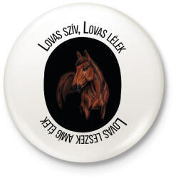 printfashion Lovas szív Lovas lélek - Kitűző, hűtőmágnes - Fehér (6323505)