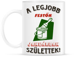 printfashion Festő szülinapja január színes - Bögre - Fehér (5474762)