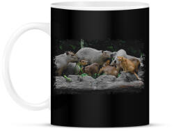 printfashion cica és capybarák - Bögre - Fekete (14649572)