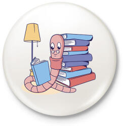 printfashion Könyvkukac - Kitűző, hűtőmágnes - Fehér (12051645)