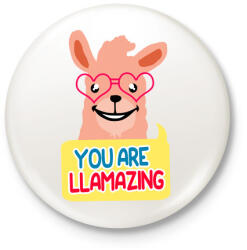 printfashion LLAMAZING - Kitűző, hűtőmágnes - Fehér (3079104)