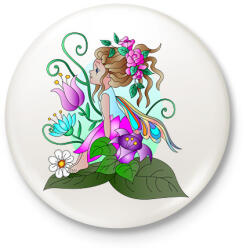 printfashion Tündérke - Kitűző, hűtőmágnes - Fehér (13919321)