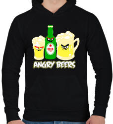 printfashion Angry Beers - Férfi kapucnis pulóver - Fekete (1828400)
