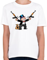 printfashion Monopoly+ kalasnyikov - Gyerek póló - Fehér (2414199)