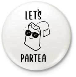 printfashion Let's ParTEA - Kitűző, hűtőmágnes - Fehér (16745179)