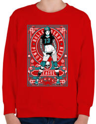 printfashion Görkorcsolyás lány - Gyerek pulóver - Piros (195055)