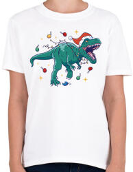 printfashion Karácsonyi dínó - Gyerek póló - Fehér (11428943)