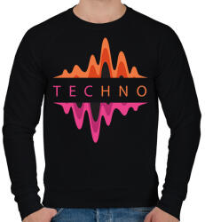 printfashion Techno - Színes - Férfi pulóver - Fekete (6577731)