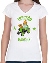 printfashion HEKTÁR HARCOS - Női V-nyakú póló - Fehér (1783362)